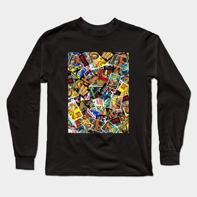 Vintage Movie Poster Collage #1 Long Sleeve T-Shirt by RockettGraph1cs